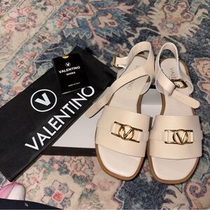 Valentino Women's Sandals in Cream and Gold